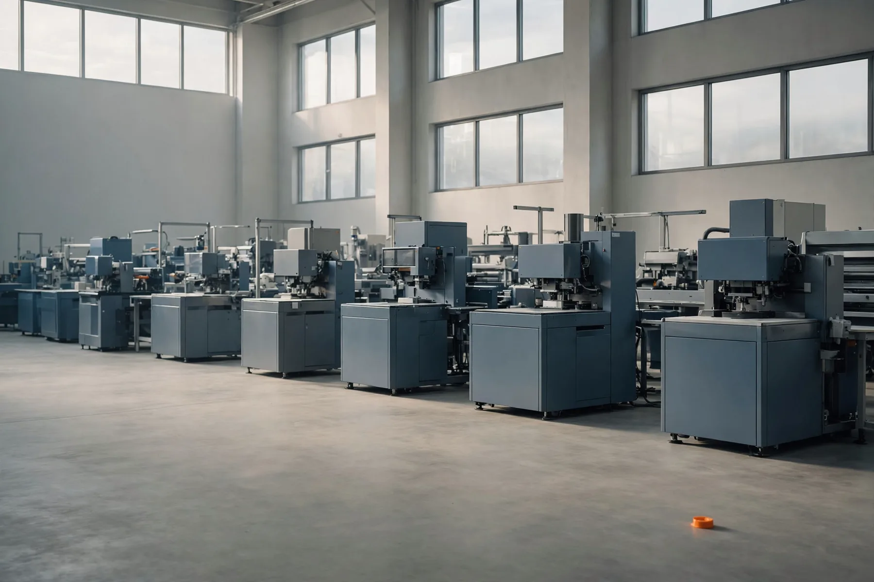 A quiet plastics factory floor in the early morning